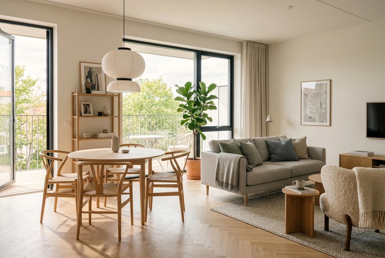 Nordic Aesthetic Archetype - Staged Living Room